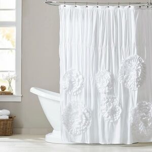 Serena Elegant White Shower Curtain